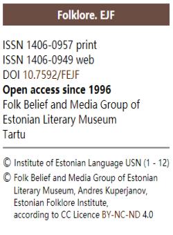 Folklore-electronic Journal Of Folklore