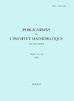 Publications De L Institut Mathematique-beograd