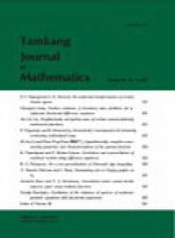 Tamkang Journal Of Mathematics