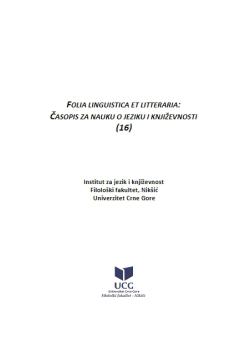 Folia Linguistica Et Litteraria