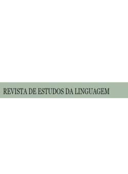 Revista De Estudos Da Linguagem