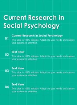Current Research In Social Psychology