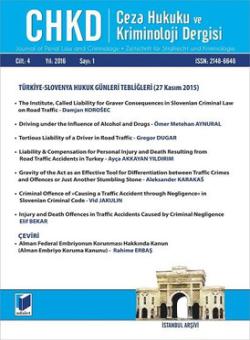 Journal Of Penal Law And Criminology-ceza Hukuku Ve Kriminoloji Dergisi