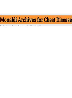 Monaldi Archives For Chest Disease