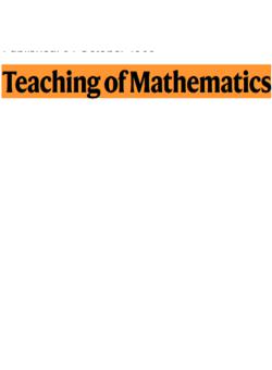Teaching Of Mathematics