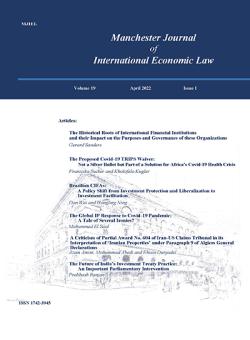 Manchester Journal Of International Economic Law
